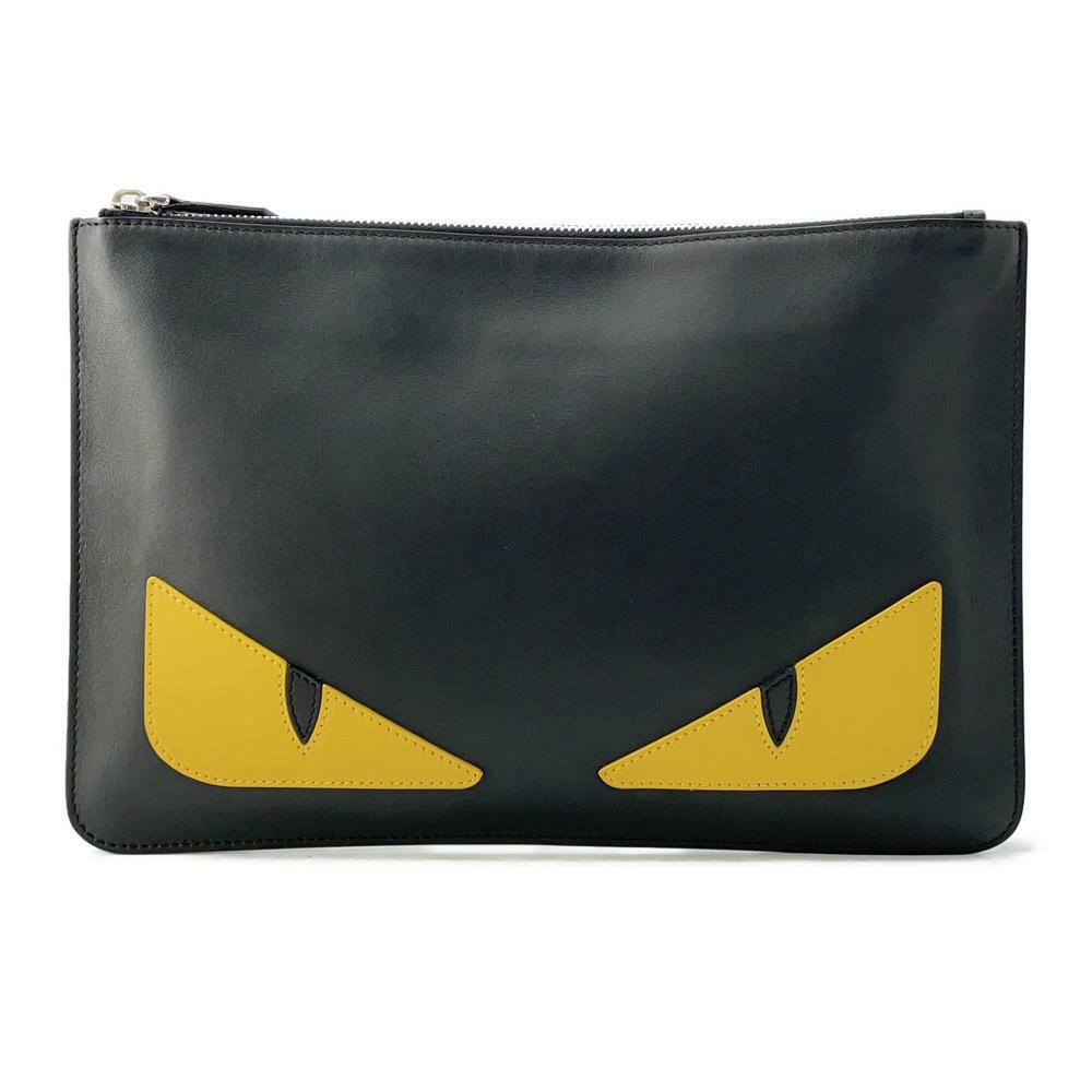 Fendi Clutch Bag Monster Bugs Shoulder Black